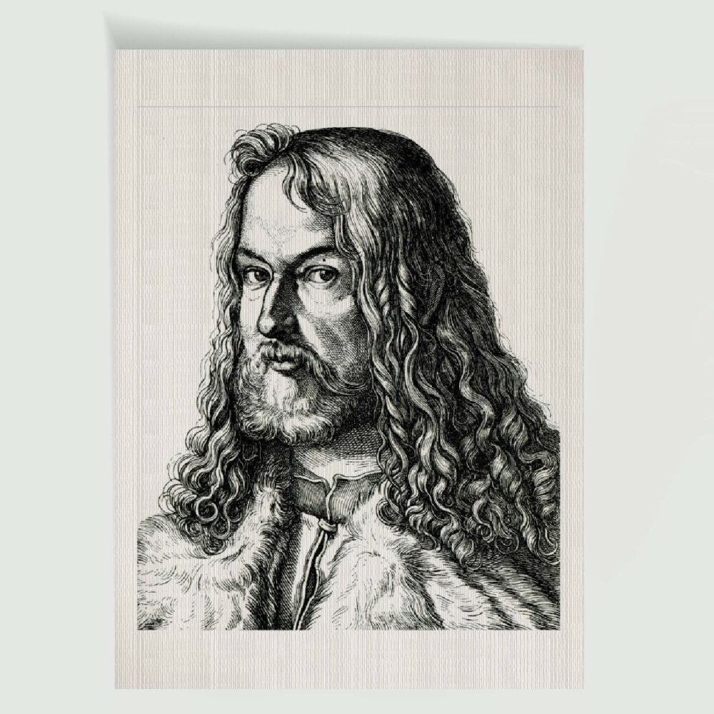 Albrecht Dürer Maler Porträt – Historischer Stahlstich 1870 als Kunstdruck