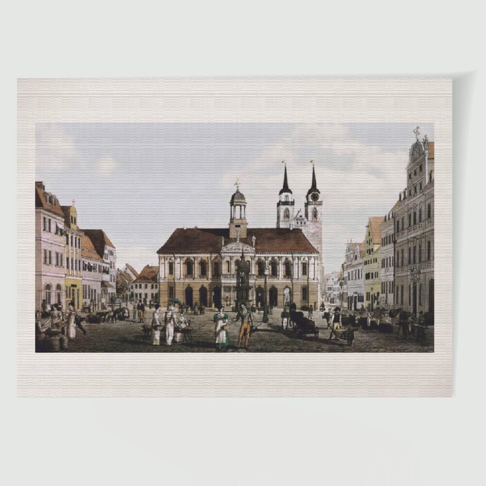 Magdeburg Alter Markt im 19. Jh. – Historische Radierung 1820 als Kunstdruck