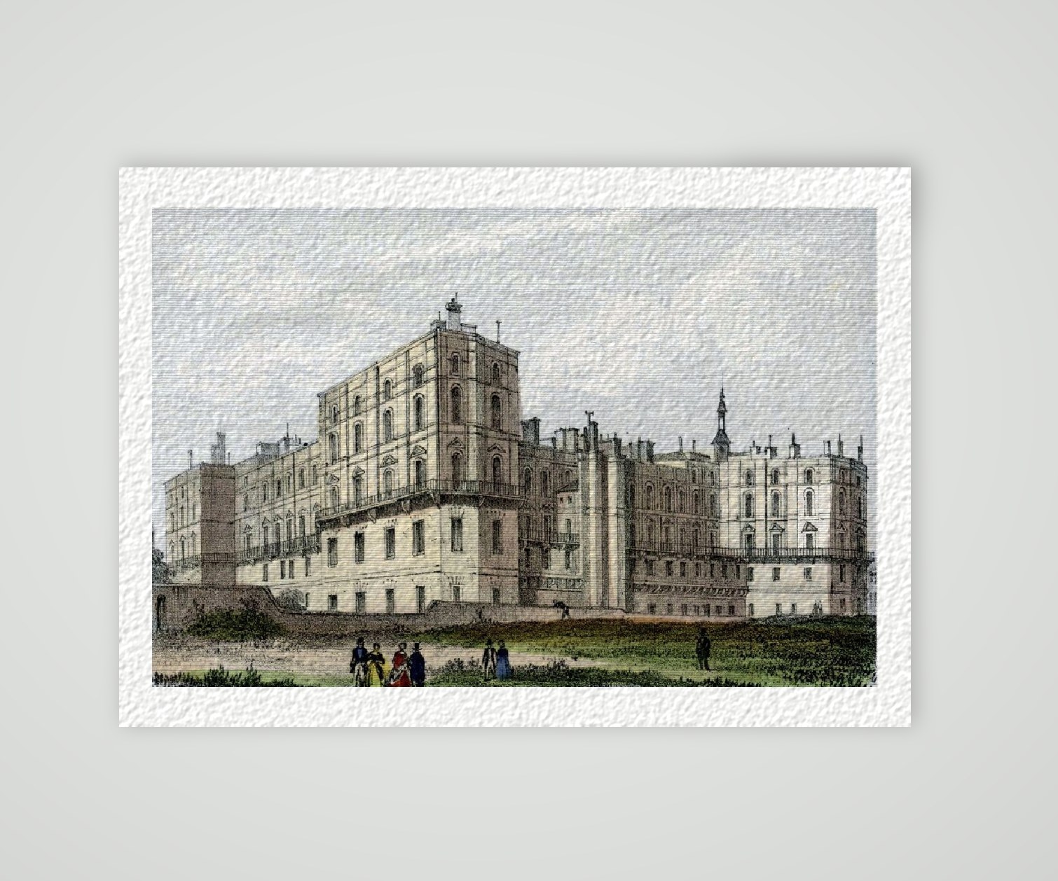 Paris Chateau de St. Germain – Historischer Kupferstich 19. Jh. als Kunstdruck – auf Hahnemühle-Büttenpapier