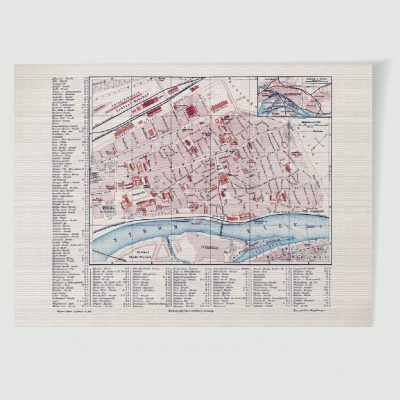 Magdeburg Stadtplan mit Straßennamen Druck auf Papier ca. 30 x 42 cm