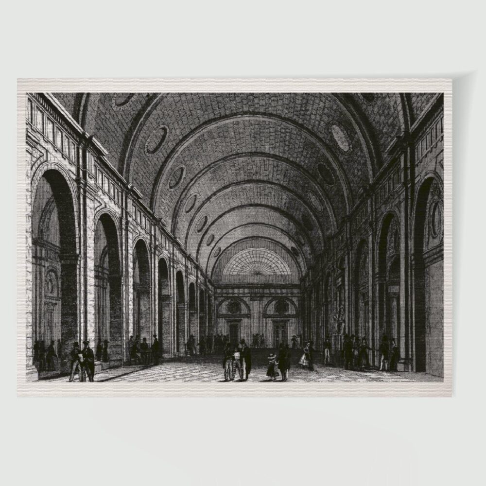 Paris Justizpalast Aufenthalt in der Wandelhalle – Historischer Stahlstich 19. Jh. als Kunstdruck
