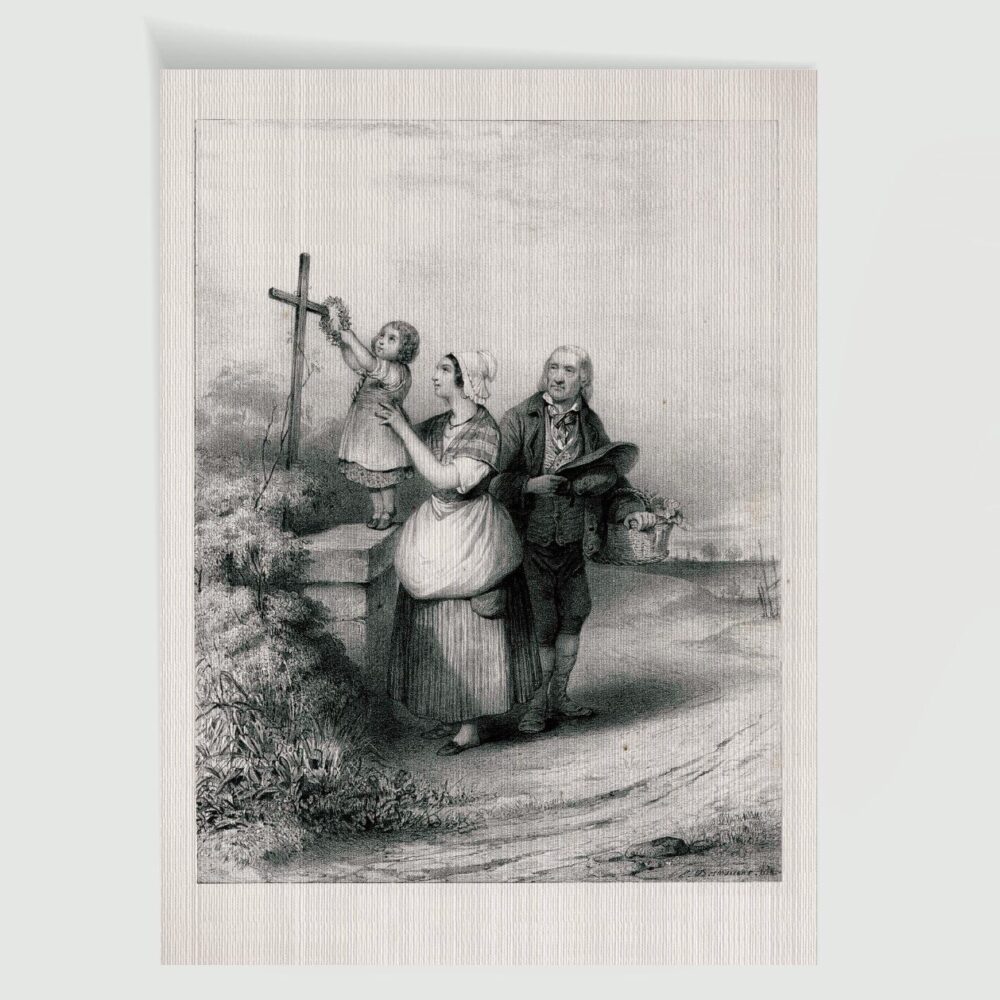 Paris La Croix des Champs Musée Chrétien – Historische Lithographie 1850 als Kunstdruck