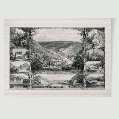 Bad Ems Stadtansicht Souvenirblatt