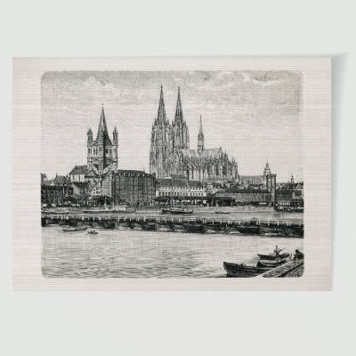 Köln Dom u. Rathaus Blick vom Rhein aus
