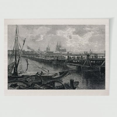 Köln Stadtansicht mit Deutzer Schiffbrücke