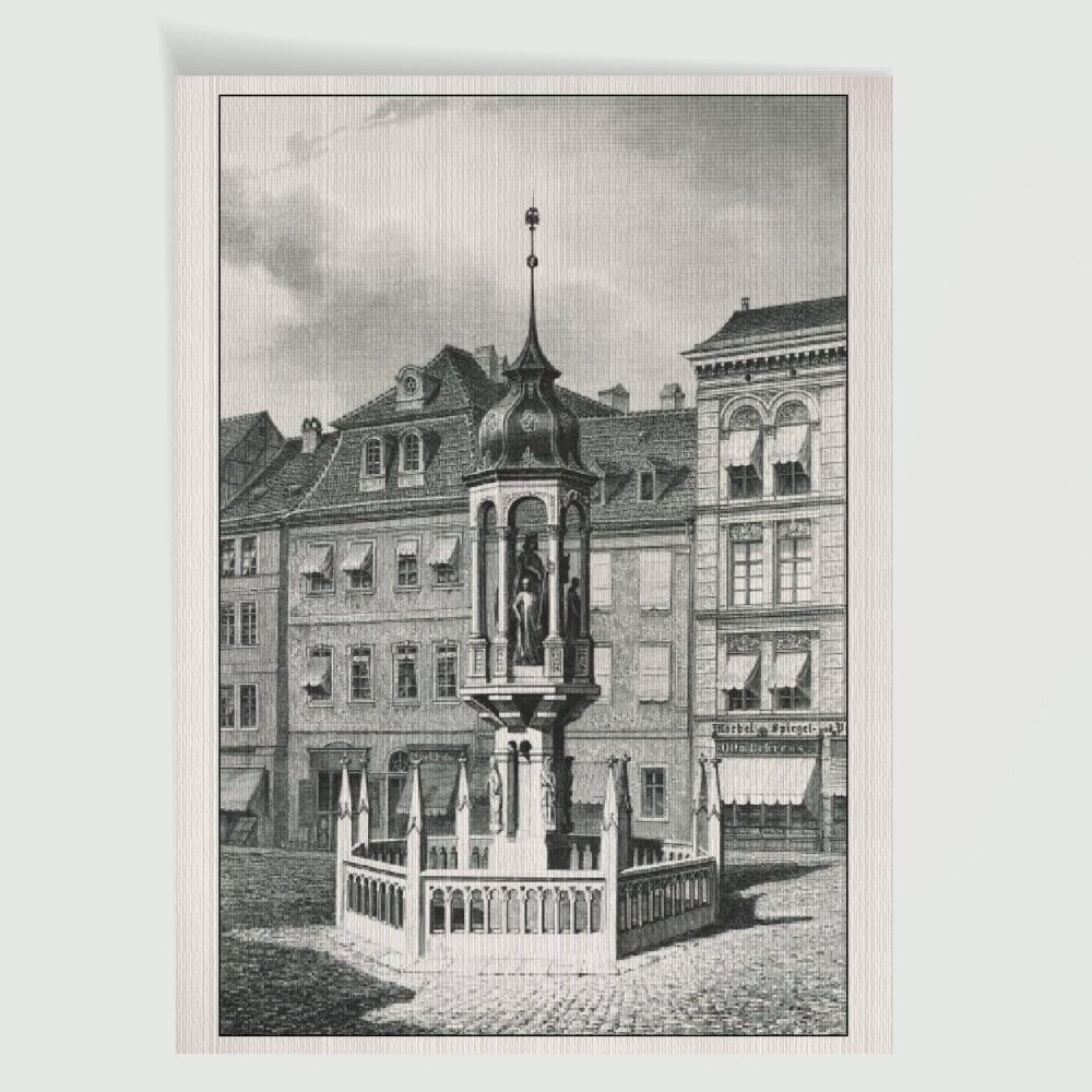 Magdeburg Reiterstandbild Otto der Große – Historischer Stahlstich 19. Jh. als Kunstdruck