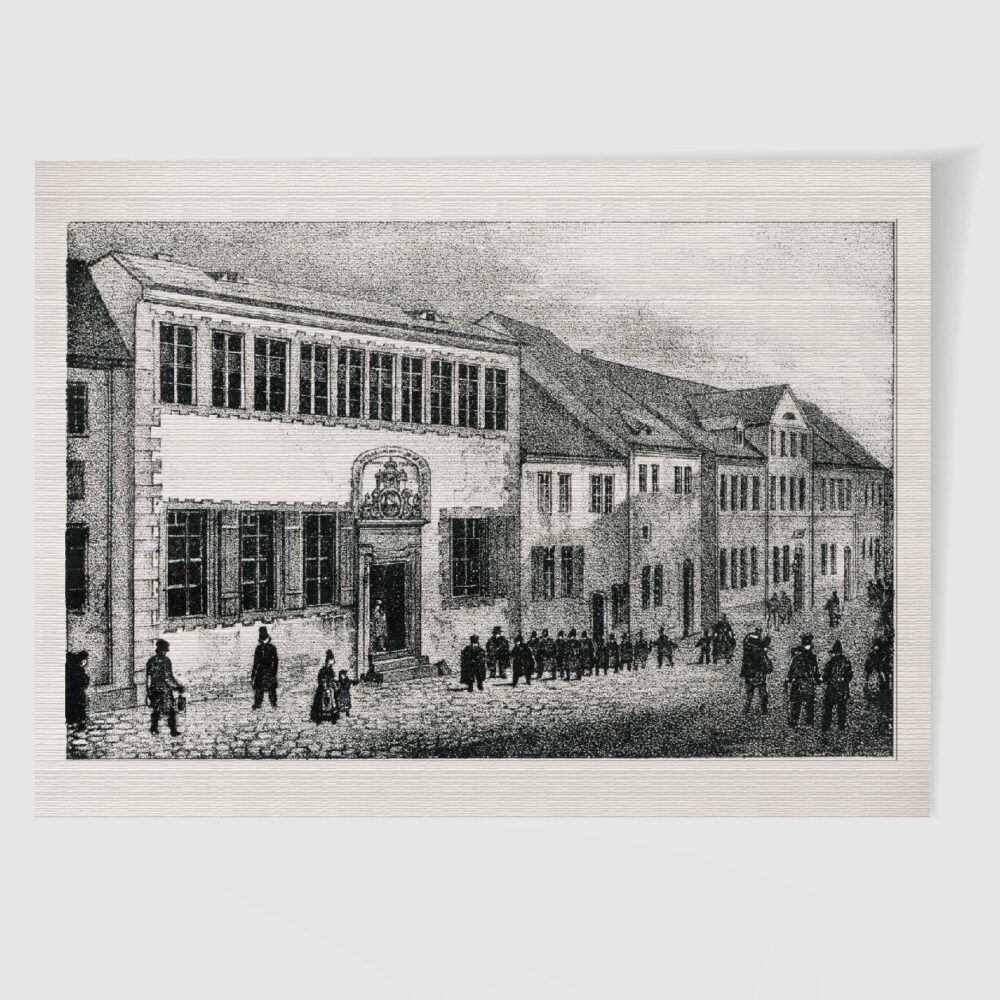 Martin Luther Eisleben Luthers Gerburtshaus (2) – Historischer Stahlstich 1860 als Kunstdruck