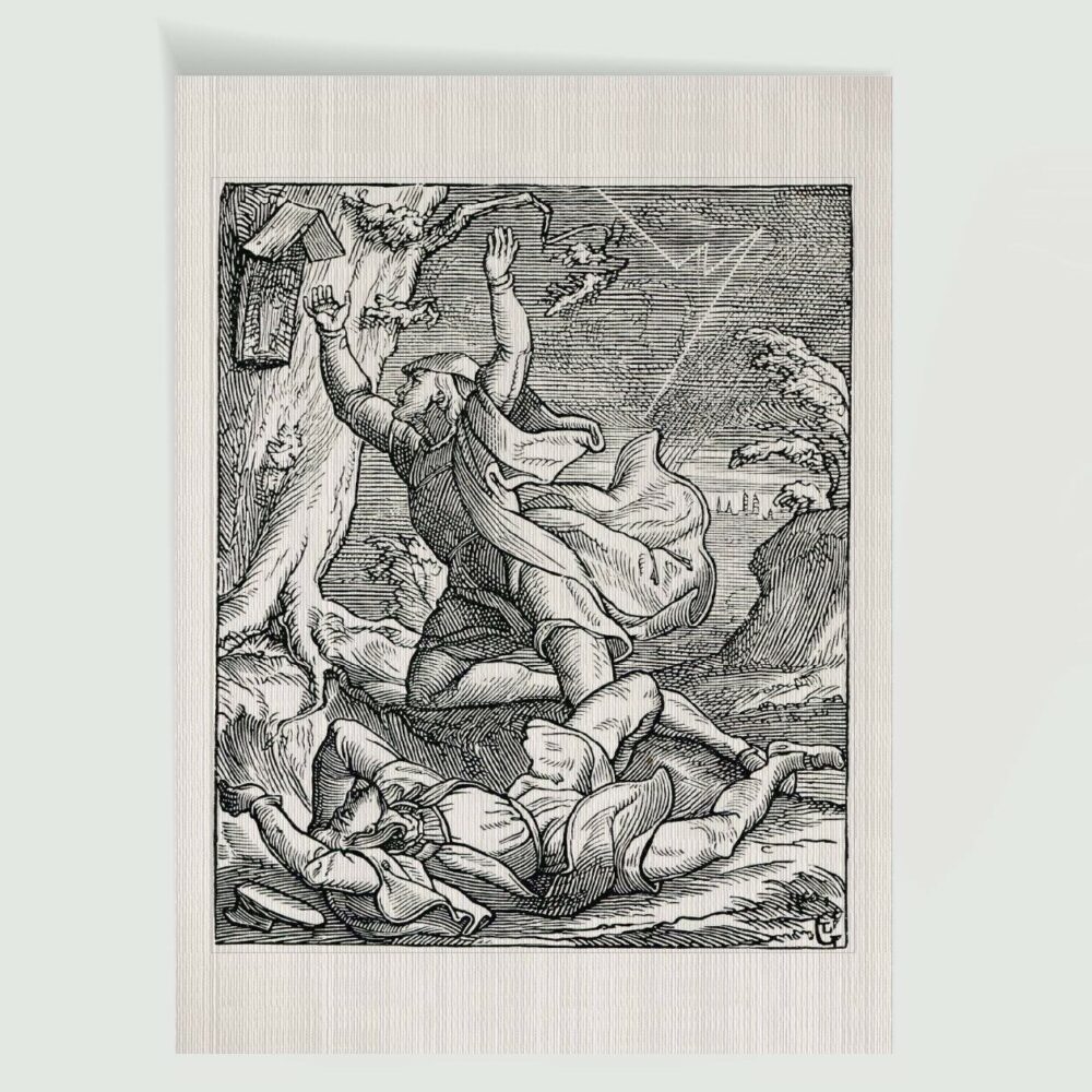 Martin Luther Stotternheim Luther im Gewitter – Historischer Kupferstich 1850 als Kunstdruck