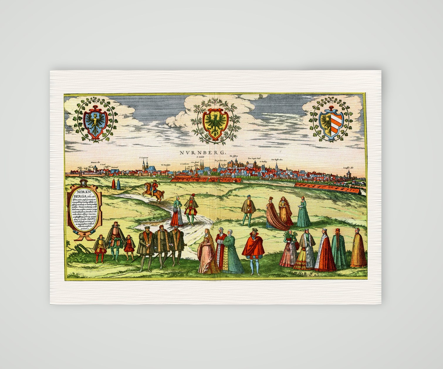 Nürnberg Stadtansicht nach Braun und Hogenberg – Kunstdruck auf Leinenpapier