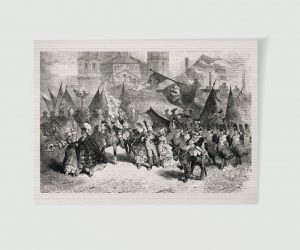 Historische Ansicht Köln Carneval um 1850 – Kunstdruck