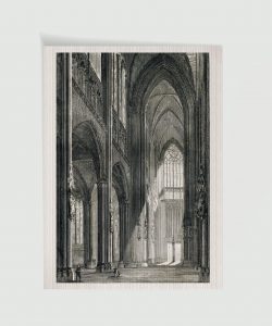 Innenansicht des Kölner Doms – historischer Stahlstich Kunstdruck