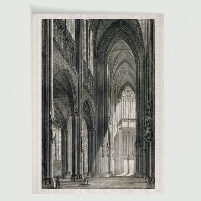 Innenansicht des Kölner Doms – historischer Stahlstich Kunstdruck