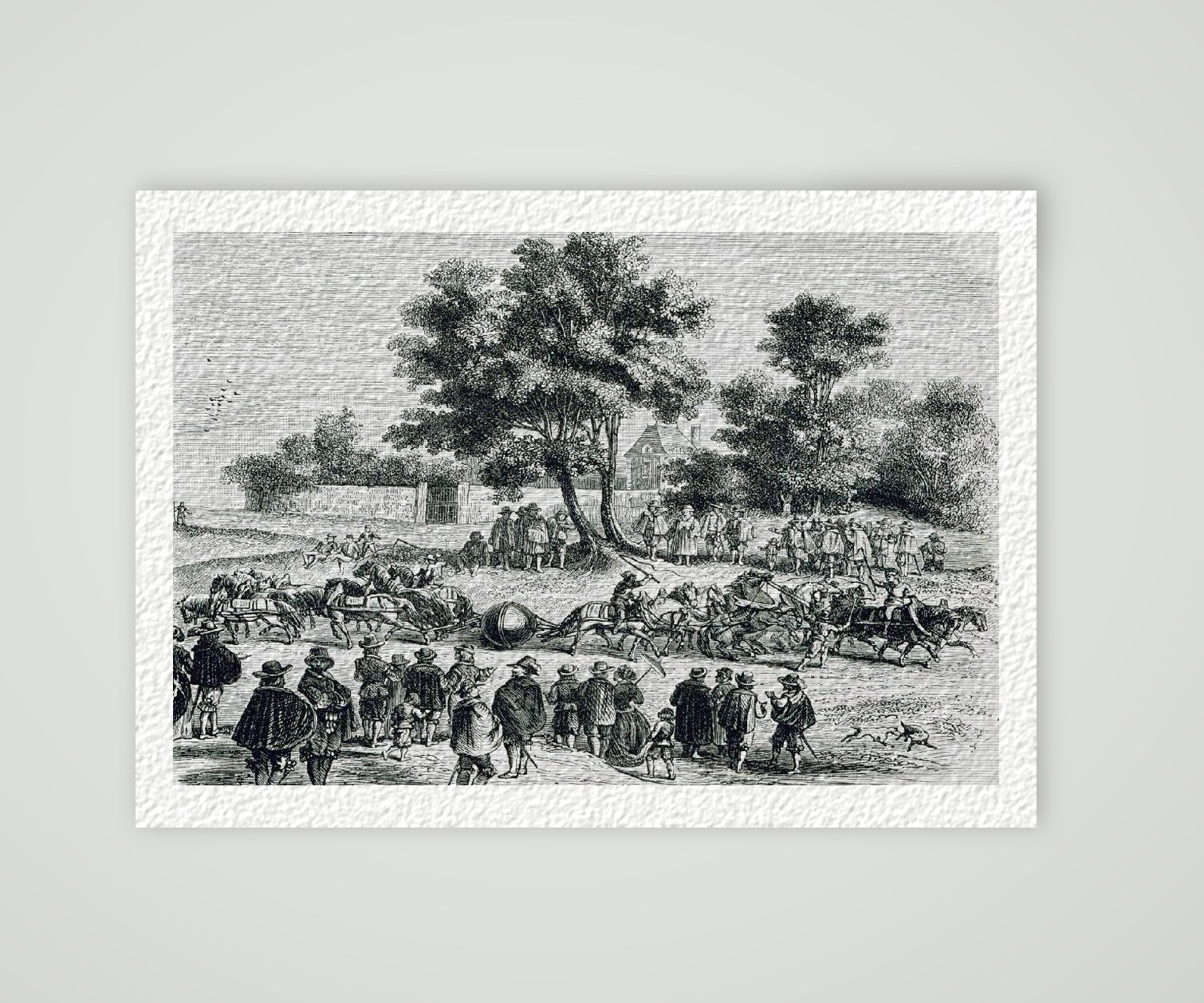 Magdeburger Halbkugeln, Versuch in Regensburg – Historischer Holzstich 1880 als Kunstdruck – auf Hahnemühle-Büttenpapier
