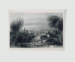 Chemnitz Stadtansicht – Historischer Stahlstich als Kunstdruck