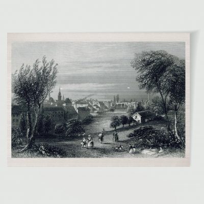 Chemnitz Stadtansicht – Historischer Stahlstich als Kunstdruck