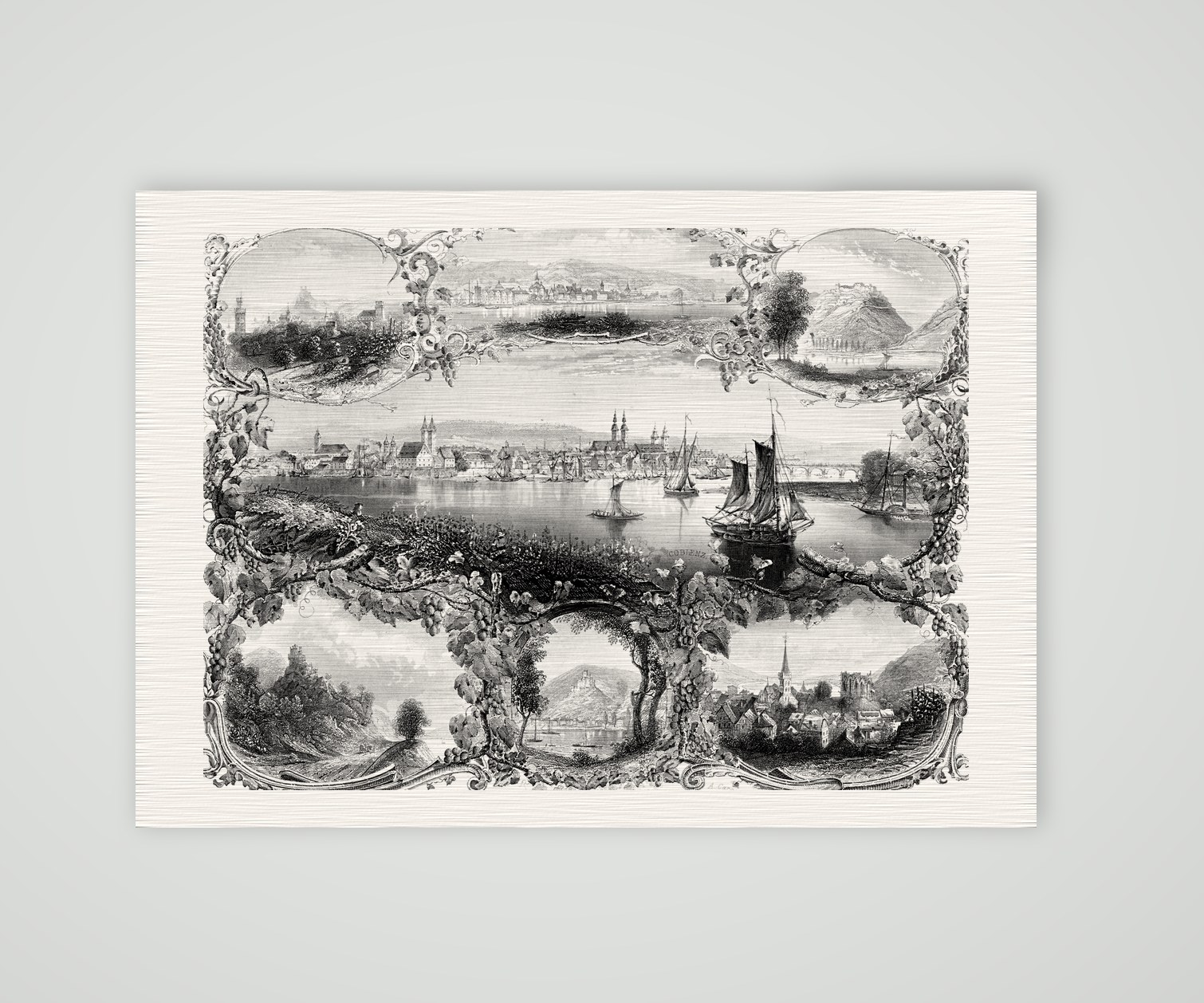 Der Rhein Souvenirblatt – Kunstdruck auf Leinenpapier