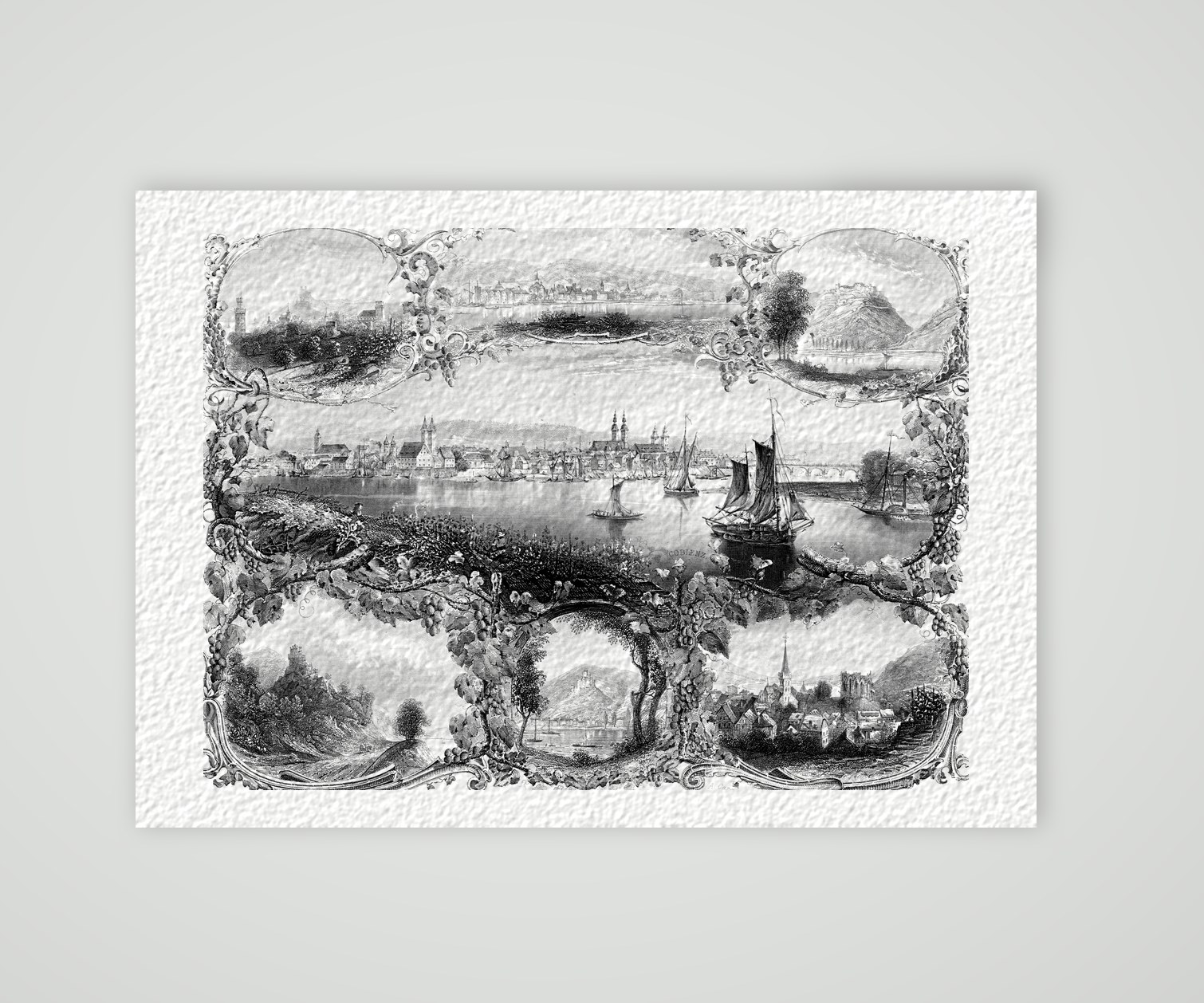 Der Rhein Souvenirblatt – Kunstdruck auf Hahnemühle-Büttenpapier