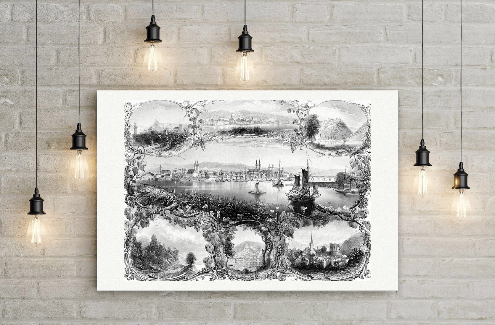 Der Rhein Souvenirblatt – Leinwanddruck