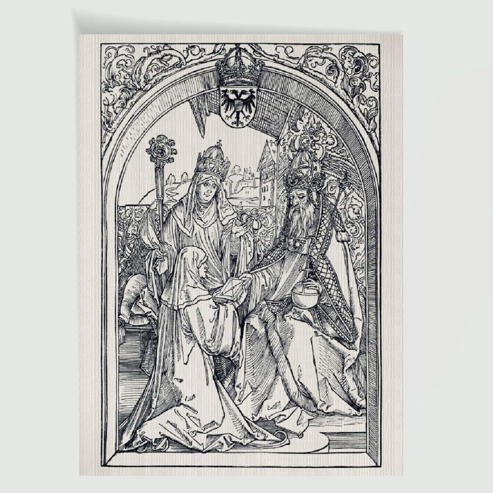 Magdeburg Otto der Große ca. 30 x 42cm (Holzstich, Kunstdruck) – Historischer Holzschnitt 15. Jh. als Kunstdruck