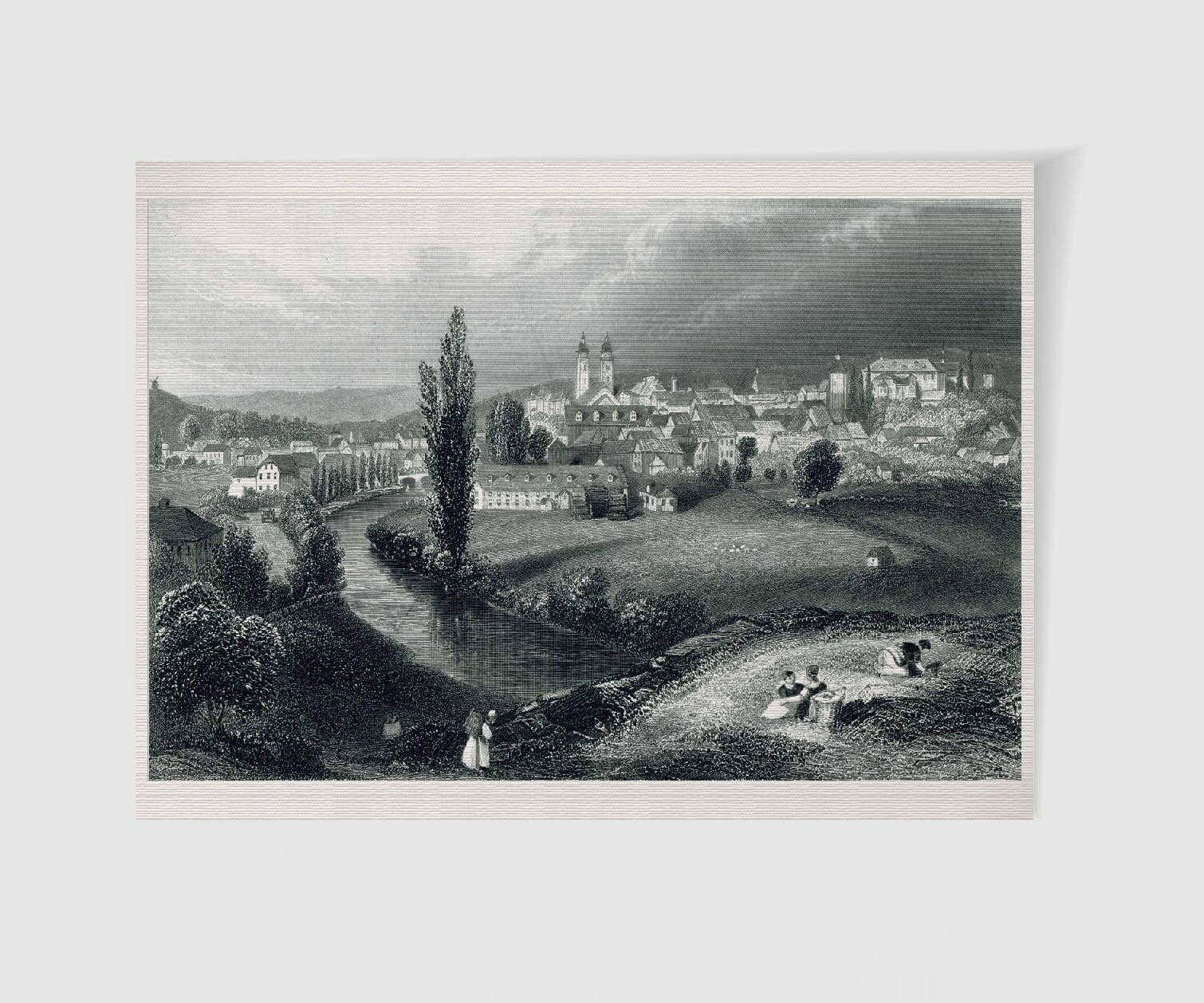Plauen Stadtansicht ca. 30 x 42 cm (Stahlstich, Kunstdruck)