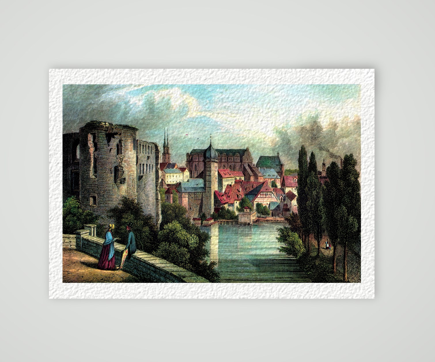 Halle Moritzburg und Domkirche – Kunstdruck auf Hahnemühle-Büttenpapier