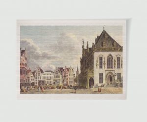 Bremen Rathaus und Markt – Historischer Kupferstich als Kunstdruck