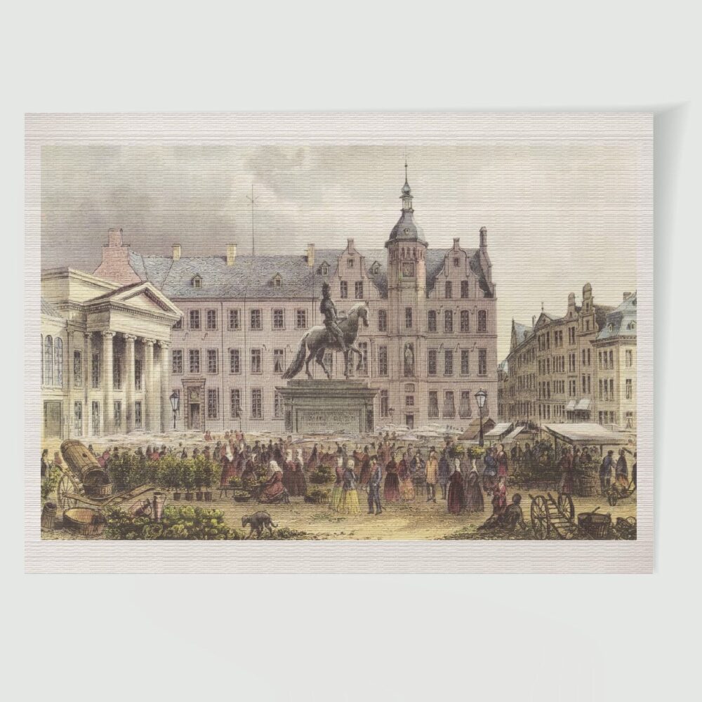 Düsseldorf Stadtansicht ca. 30 x 42 cm (Kupferstich, Kunstdruck) – Historischer Stahlstich 1850 als Kunstdruck