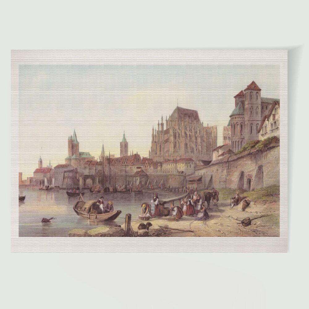 Köln Stadtansicht ca. 30 x 42 cm (Kupferstich, Kunstdruck) – Historischer Stahlstich 1850 als Kunstdruck