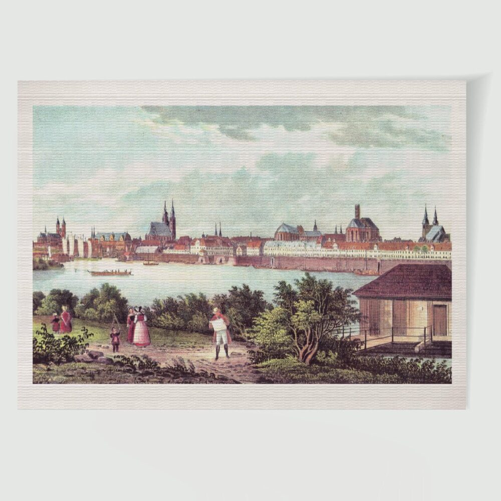 Magdeburg Stadtansicht ca. 30 x 42 cm (Kupferstich, Kunstdruck) – Historischer Stich 1840 als Kunstdruck
