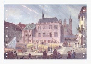 Göttingen Rathaus und Johanniskirche Lampe