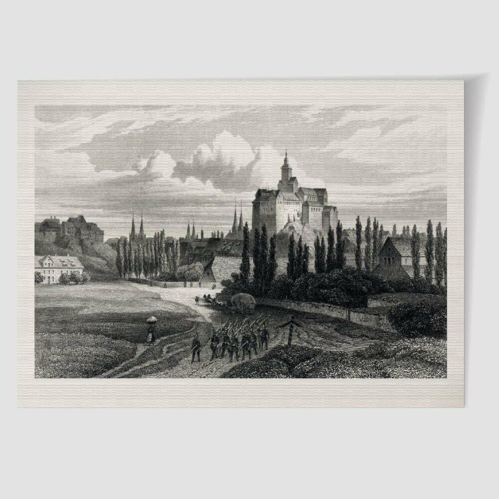Magdeburg Straßenansicht Breiter Weg – historische Grafik als Kunstdruck