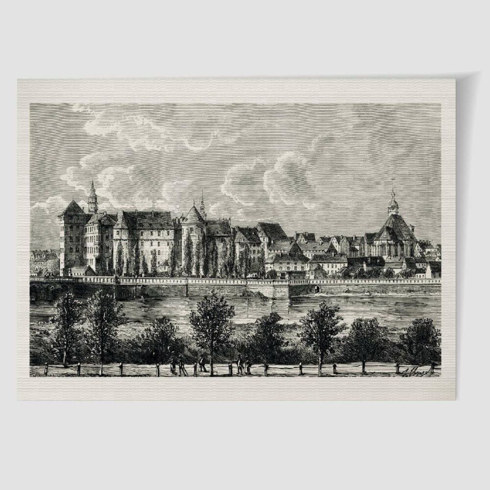 Torgau Stadtansicht – Historischer Holzstich 1880 als Kunstdruck