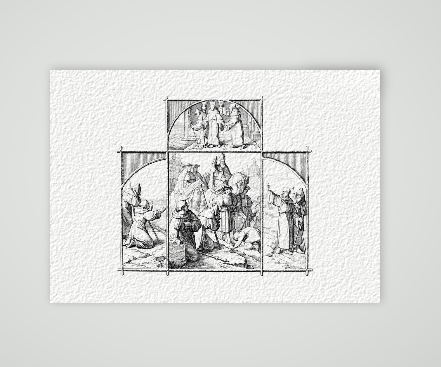 Luthers Reise nach Rom (1510) – Stich nach Gustav König (Monogramm GK), Kunstdruck auf Hahnemühle-Büttenpapier