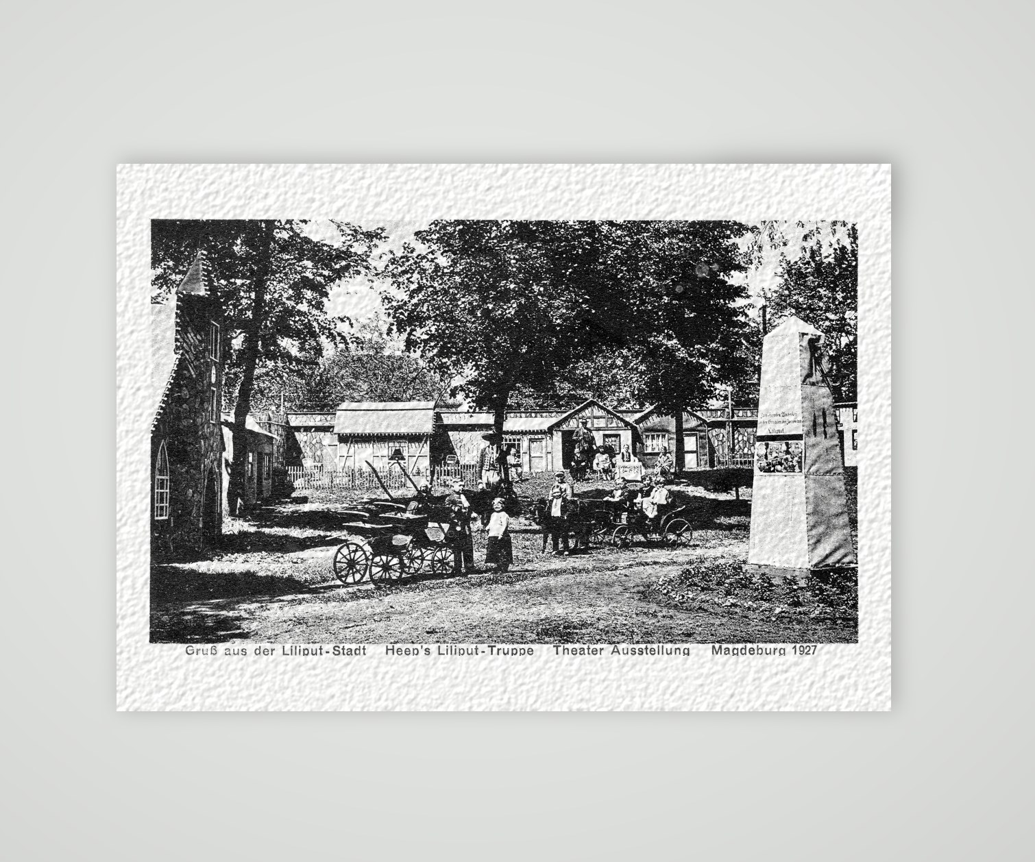 Magdeburg, Liliput-Stadt auf der Theaterausstellung 1927 – Ansichtskarte, Kunstdruck auf Hahnemühle-Büttenpapier