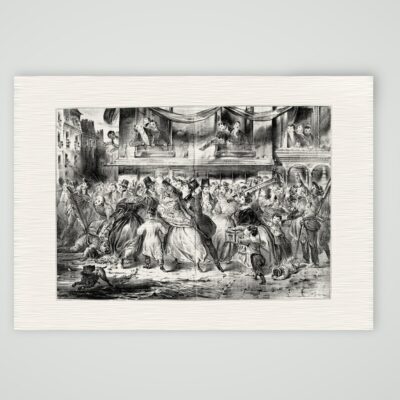 Pariser Leben – Maskenball – Lithografie, Kunstdruck auf Leinenpapier