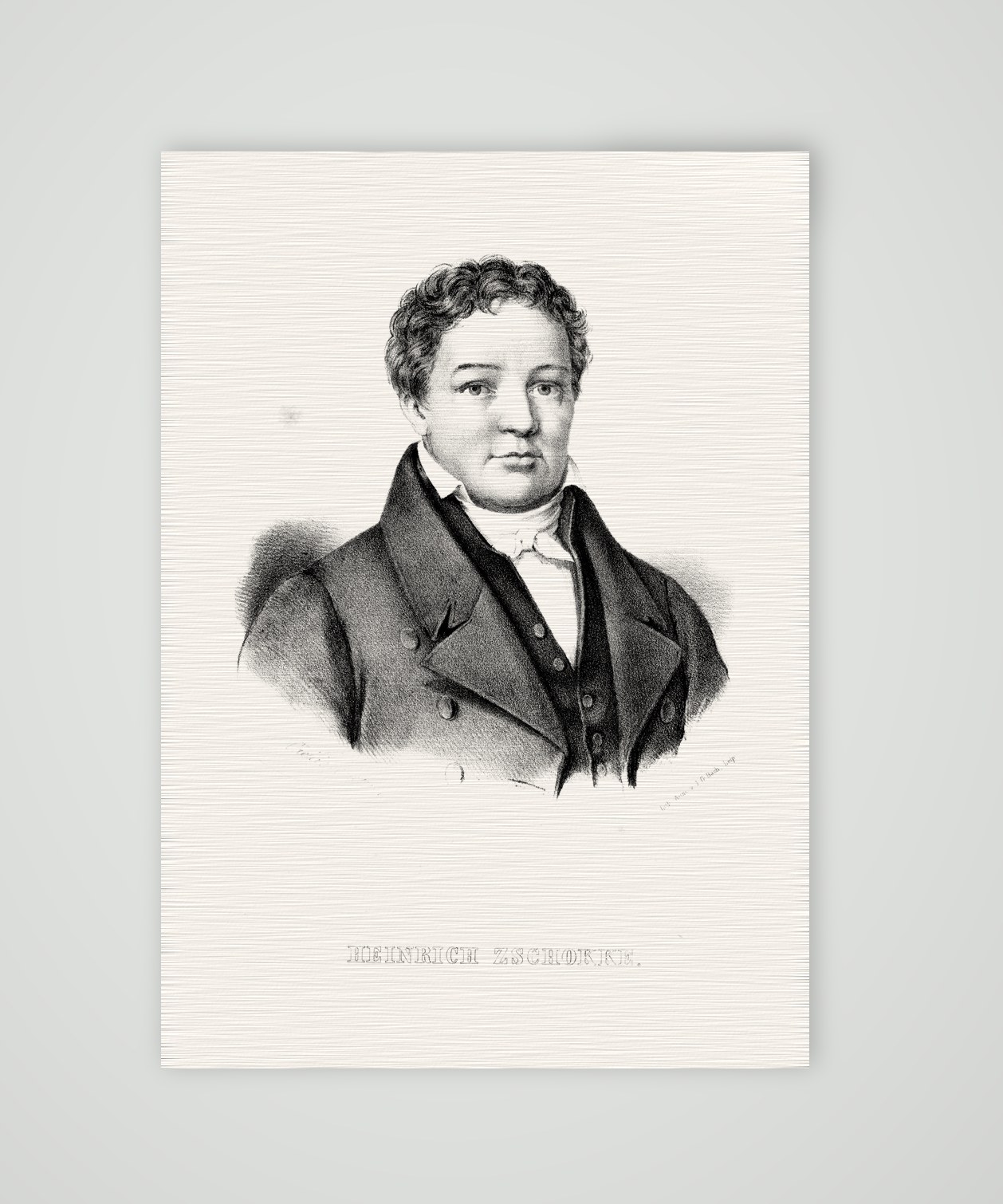 Heinrich Zschokke – Lithografie, Kunstdruck auf Leinenpapier