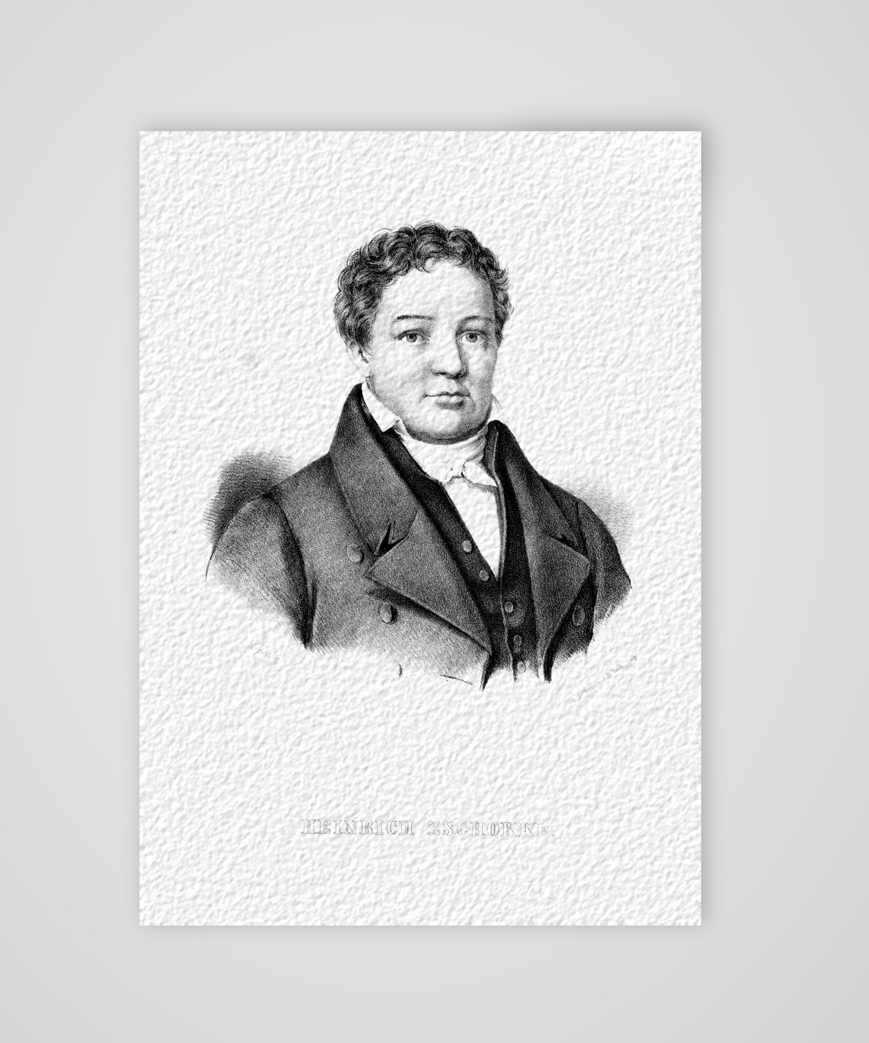 Heinrich Zschokke – Lithografie, Kunstdruck auf Hahnemühle-Büttenpapier