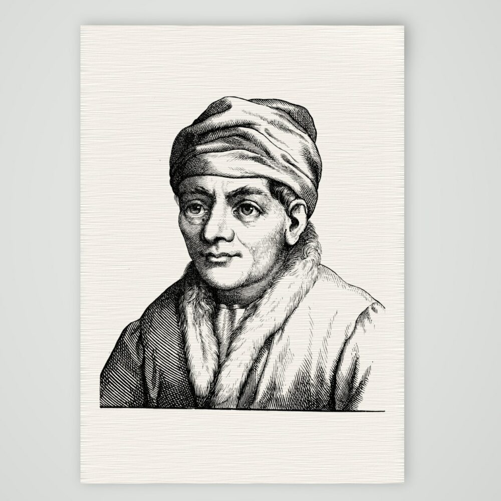 Johannes Regiomontanus, Mathematiker und Astronom – Holzstich, Kunstdruck auf Leinenpapier