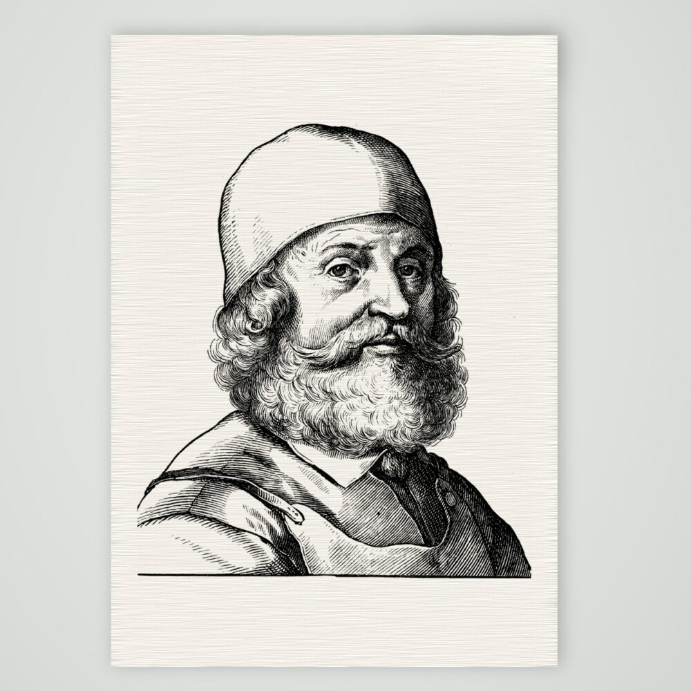 Peter Vischer, Nürnberger Erzgießer – Holzstich, Kunstdruck auf Leinenpapier