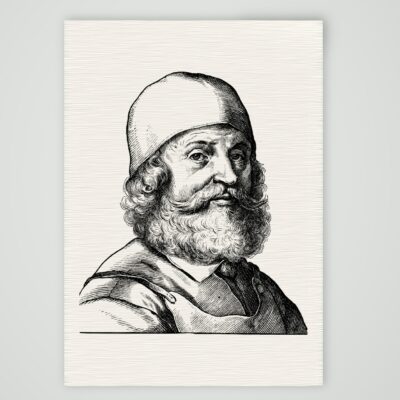 Peter Vischer, Nürnberger Erzgießer – Holzstich, Kunstdruck auf Leinenpapier