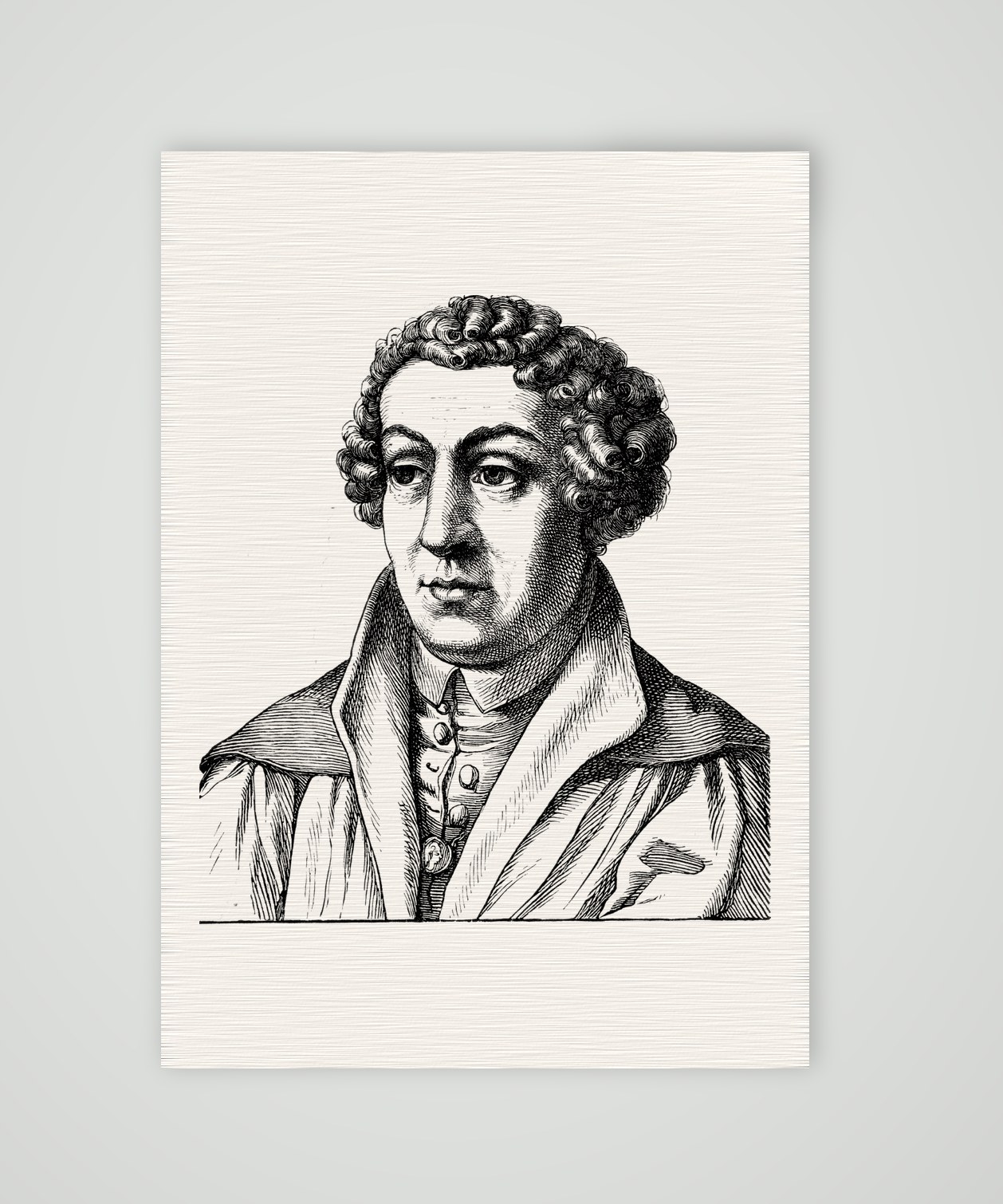 Johannes Reuchlin, Humanist – Holzstich, Kunstdruck auf Leinenpapier