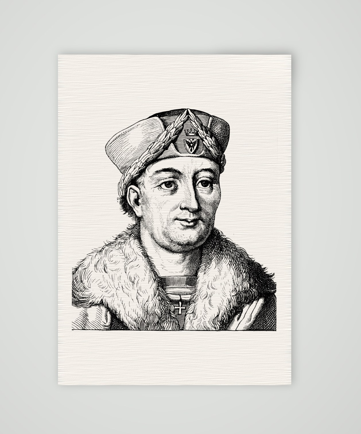 Conrad Celtis, Humanist und Dichter – Holzstich, Kunstdruck auf Leinenpapier