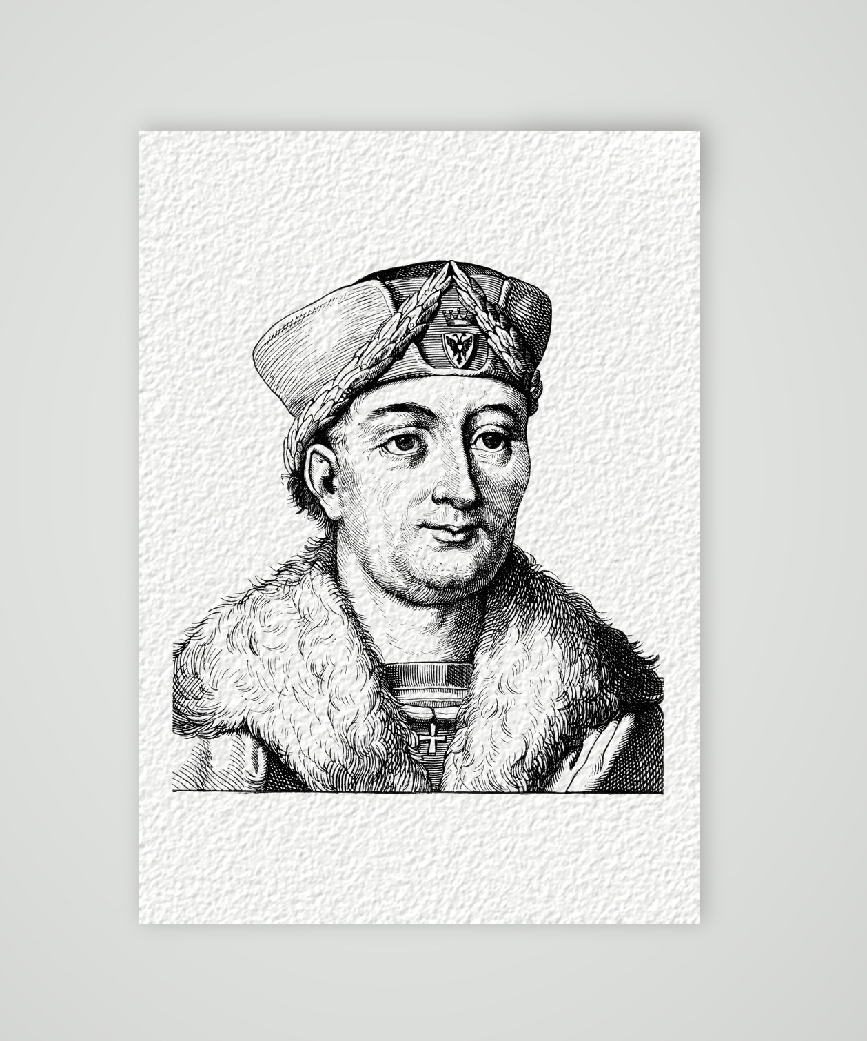 Conrad Celtis, Humanist und Dichter – Holzstich, Kunstdruck auf Hahnemühle-Büttenpapier