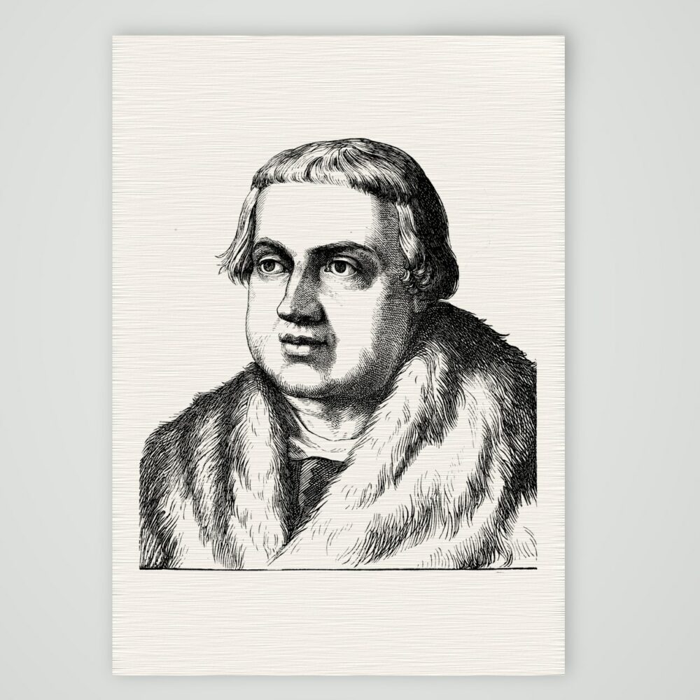 Conrad Peutinger, Augsburger Stadtschreiber und Humanist – Holzstich, Kunstdruck auf Leinenpapier