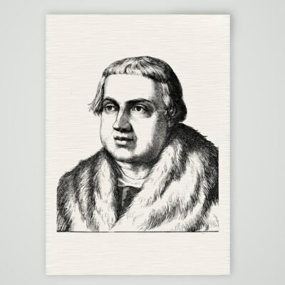 Conrad Peutinger, Augsburger Stadtschreiber und Humanist – Holzstich, Kunstdruck auf Leinenpapier