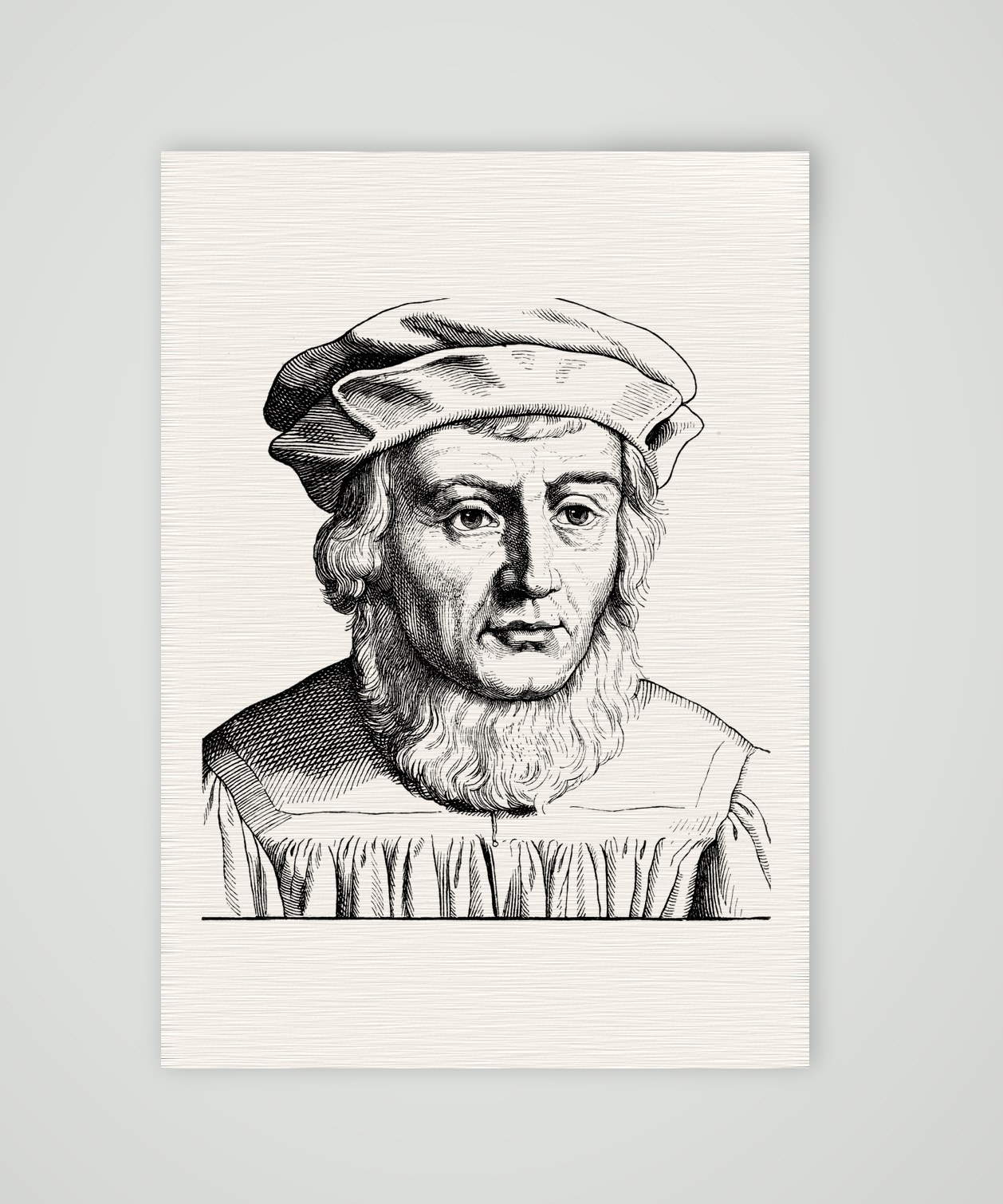 Johannes Aventinus, Geschichtsschreiber – Holzstich, Kunstdruck auf Leinenpapier