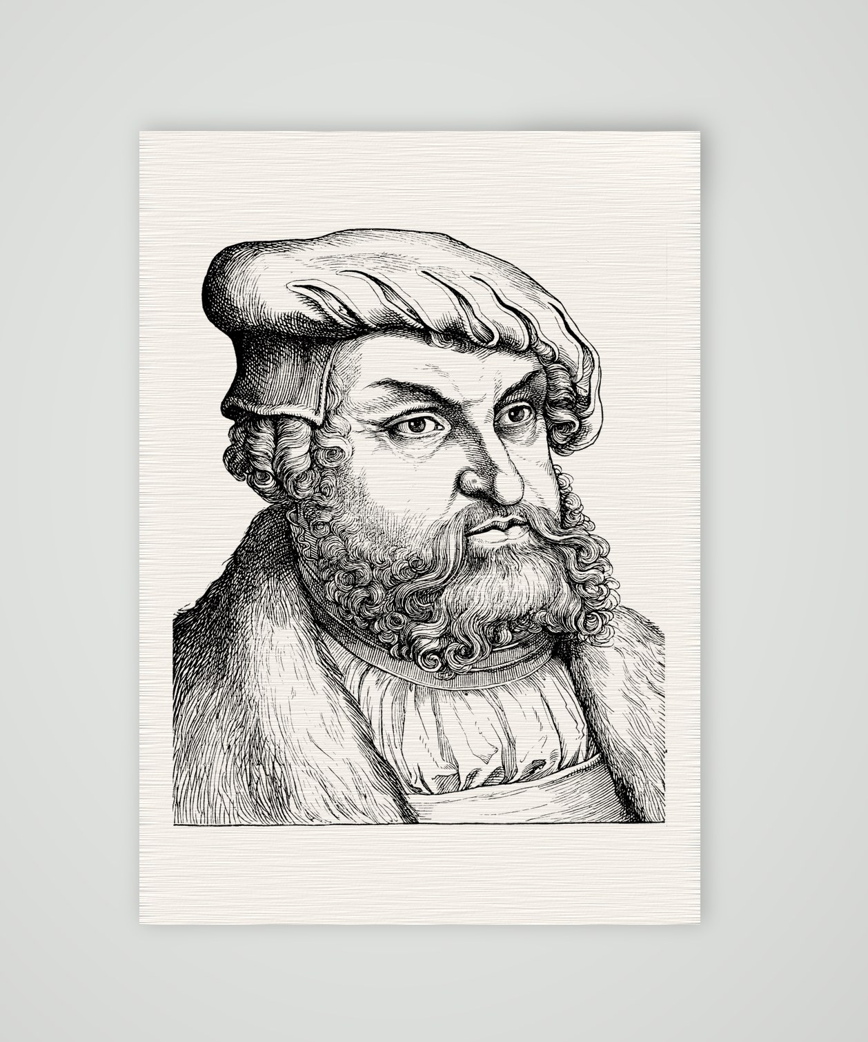 Johann der Beständige, Kurfürst von Sachsen – Holzstich, Kunstdruck auf Leinenpapier
