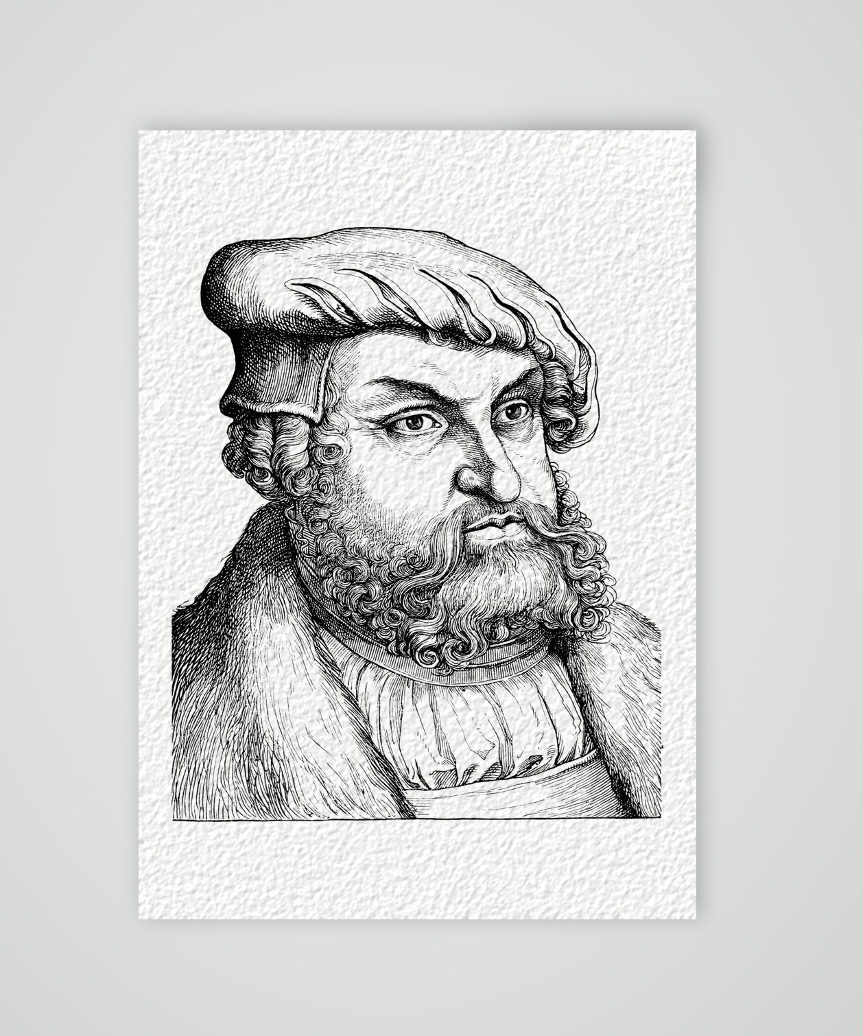 Johann der Beständige, Kurfürst von Sachsen – Holzstich, Kunstdruck auf Hahnemühle-Büttenpapier