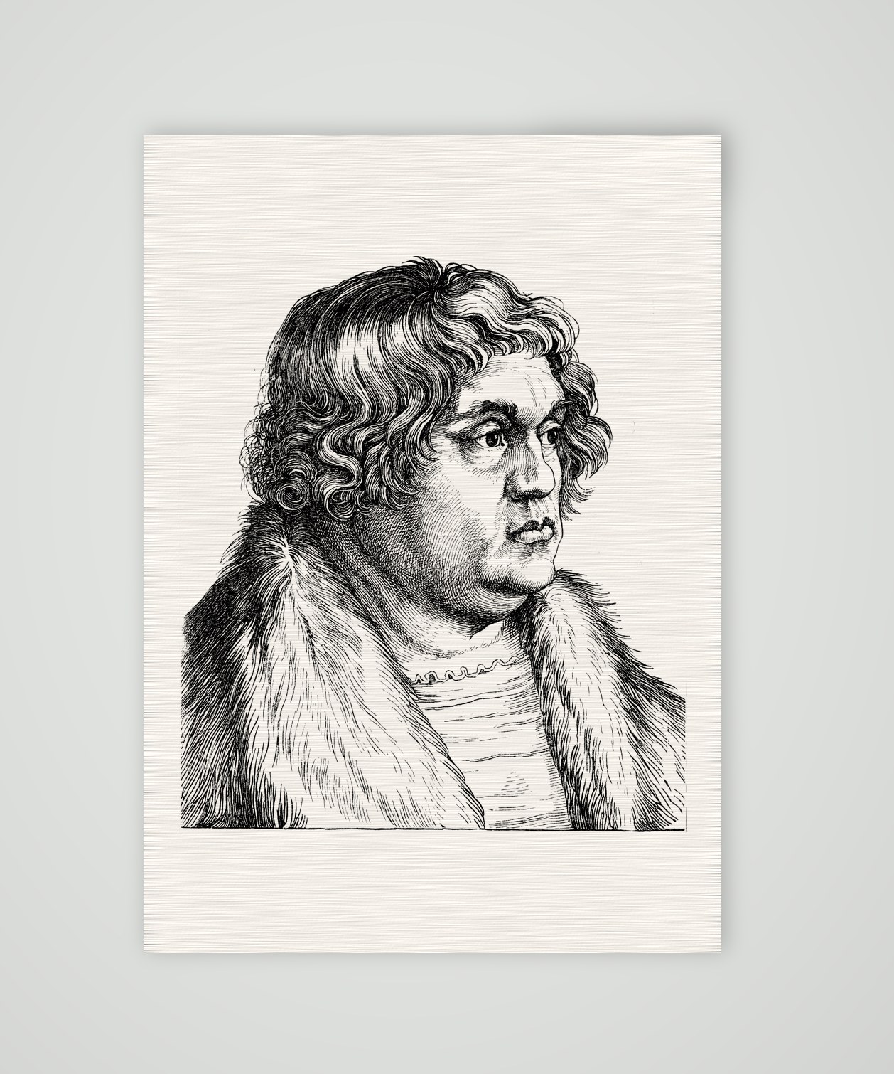 Willibald Pirckheimer, Nürnberger Humanist – Holzstich, Kunstdruck auf Leinenpapier