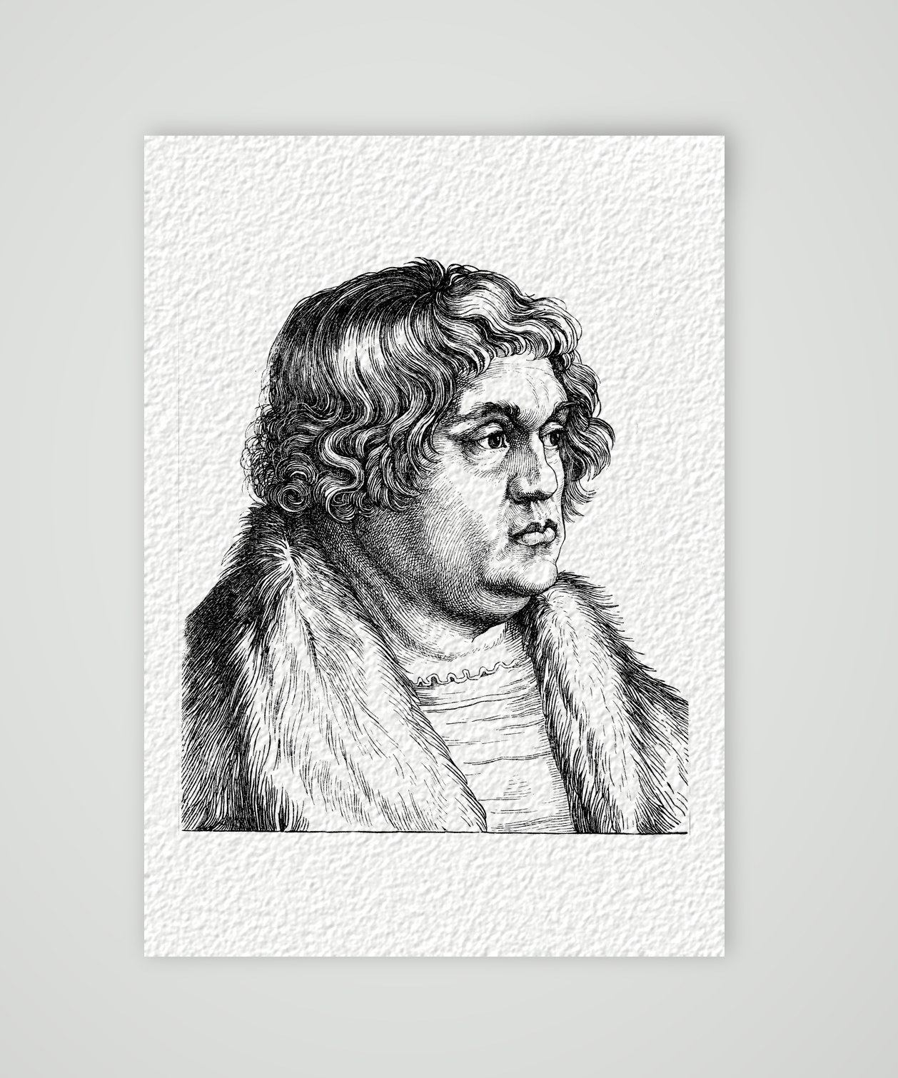 Willibald Pirckheimer, Nürnberger Humanist – Holzstich, Kunstdruck auf Hahnemühle-Büttenpapier